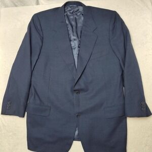 Canali Suit Jacket Mens 48R Blue Check Wool Tweed 2-Piece Notch Made Italy 58
